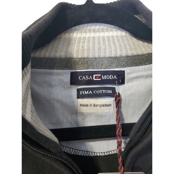 NEW Casa Moda Size L Pima Cotton Full Zip Sweater Jacket Clemson Tigers - Picture 2 of 5